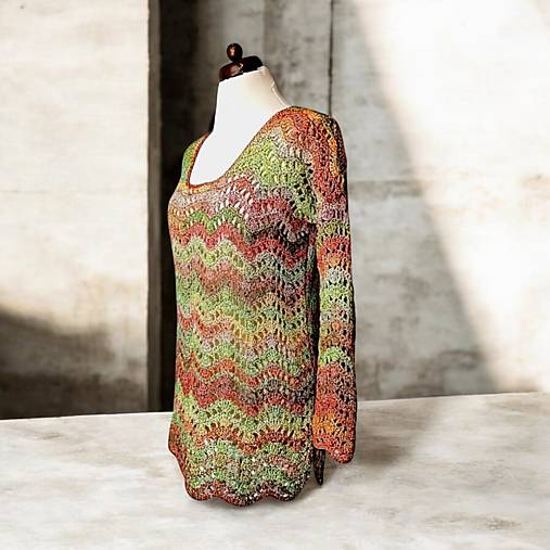 Blúzky a košele - Pulóver z prírodnej luxusnej priadze s ľanom - 18025415_