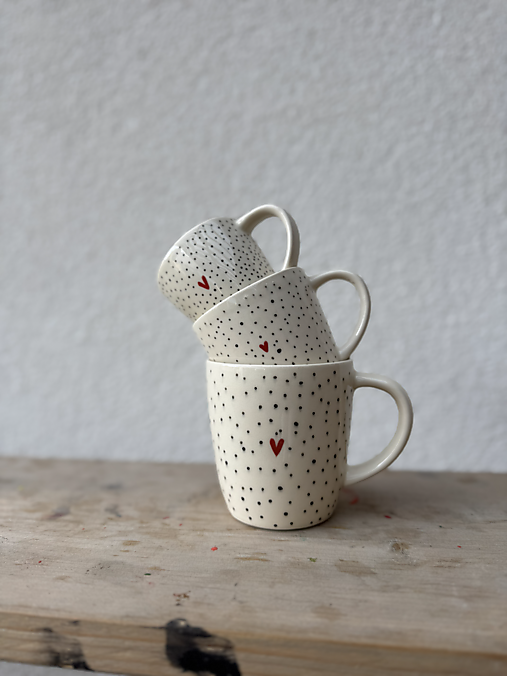 Nádoby - Bodky a srdiečka - 18024859_