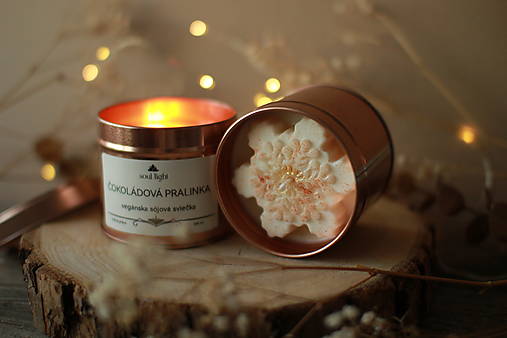 Sviečky - Veľká sójová sviečka  (čokoládová pralinka) - 18024881_