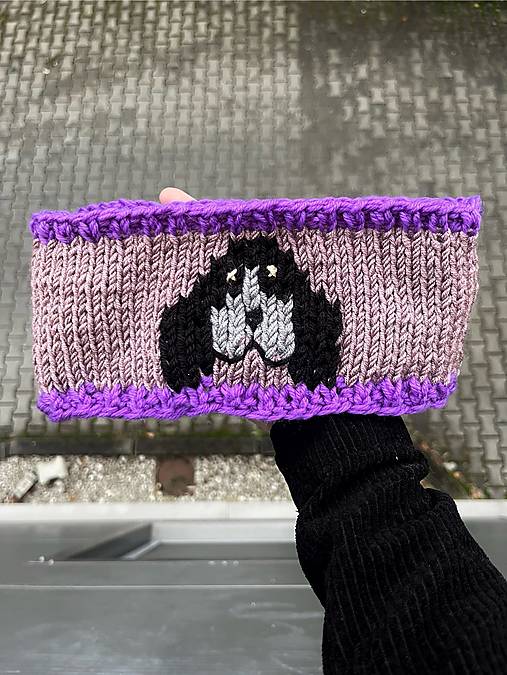 Čiapky, čelenky, klobúky - Čelenka psíček podšitá fleecom - 18024706_