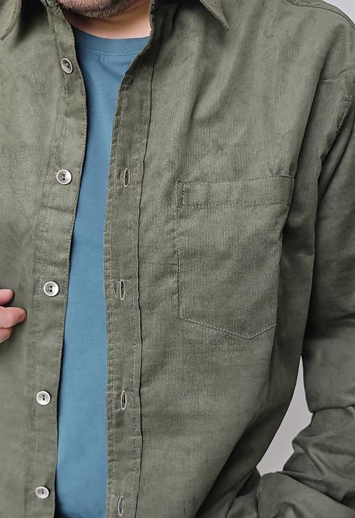 Pánske oblečenie - Pánska baby kord košeľa - 18025961_