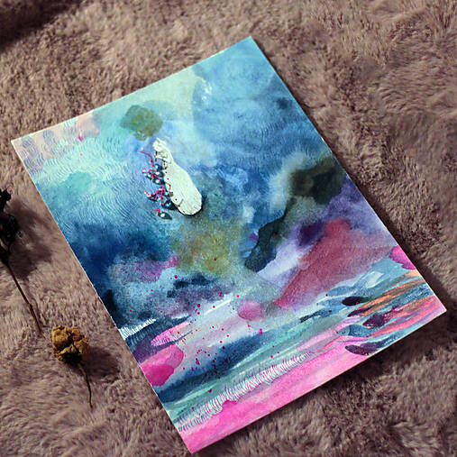 Pani Píšťalka/ originál obrázok/ akvarel