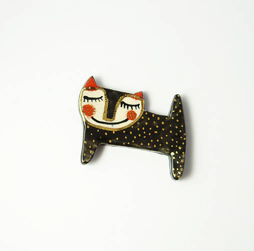 Brošne - Tana šperky - keramika/zlato - 18028240_