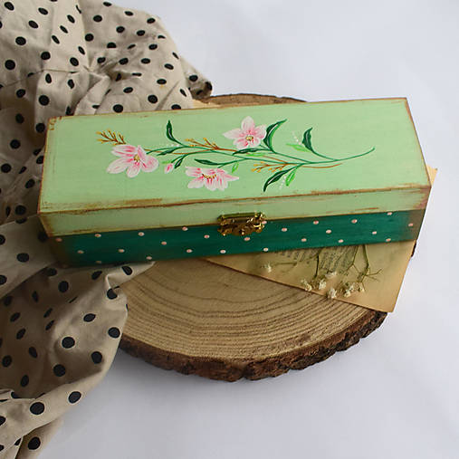 Úložné priestory & Organizácia - Drevená krabička s kvetmi - 18028829_