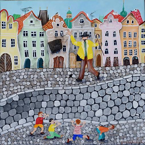 Obrazy - Neserte muža kráčajúceho pražskou ulicou 30x30 cm - 18028071_