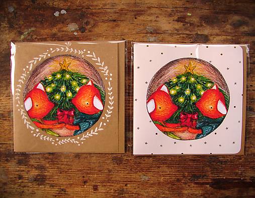 Papiernictvo - otváracia pohľadnica: "Vianoce u zverúšikov" - 18029368_