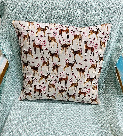 Úžitkový textil - Vankúšik: Srnky na lúke - 18031459_