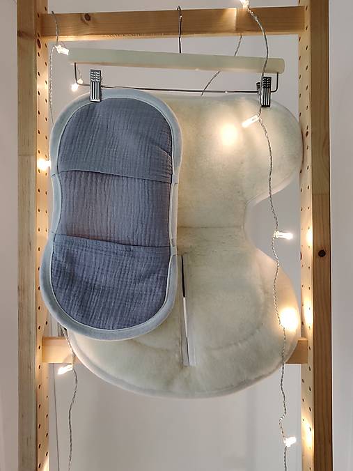 Detský textil - Vlnienka novorodenecká vložka do vajíčka Doona plus 100% Merino top super wash Natural Mušelín šedý - 18029863_