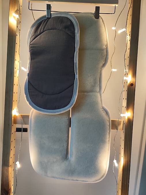 Detský textil - VLNIENKA Vložka proti poteniu do autosedačky JOIE i spin 360 100% Merino top super wash Natural 100% ľan šedý - 18030329_