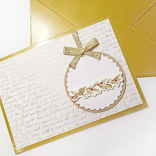 Papiernictvo - Vianočná guľa - vianočný pozdrav, pohľadnica - 18031438_