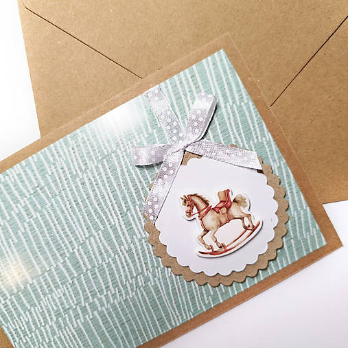 Papiernictvo - Vianočná guľa - Koník - vianočný pozdrav, pohľadnica - 18031458_