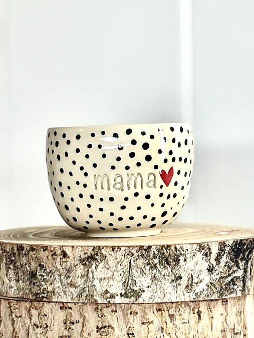 Čierne bodky - pohárik espresso mama (100ml, bez uška)