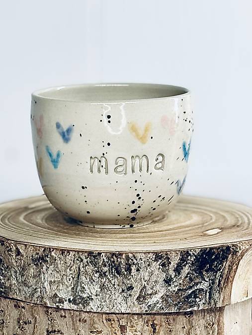 Farebné Srdiečka - pohárik lungo mama (150ml, bez uška)