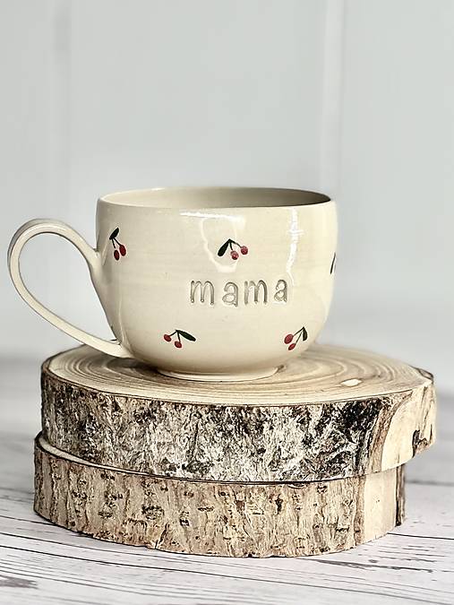 Čerešne - šálka cappuccino mama (s uškom, 200ml)