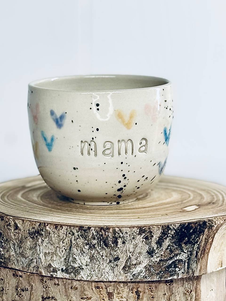 Farebné Srdiečka - pohárik lungo mama (150ml, bez uška)