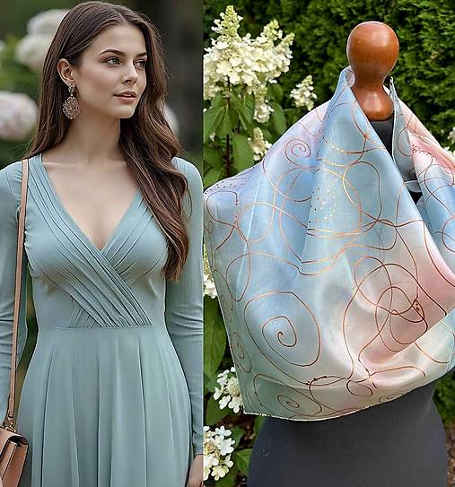 Šatky - Jemná hodvábna + darčekové balenie…. - 18030377_