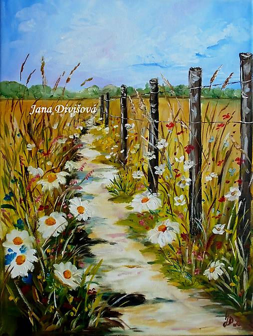 Obrazy - Cesta v polích - originál - 18029140_