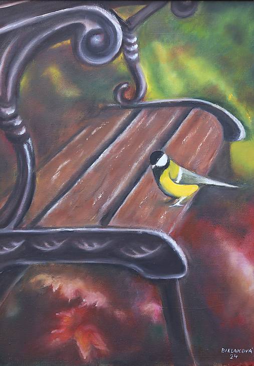 Obrazy - Sýkorka v parku - 18031960_