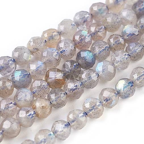 Minerály - (1946) Labradorit, 4 mm - 1 šnúra - 18031776_