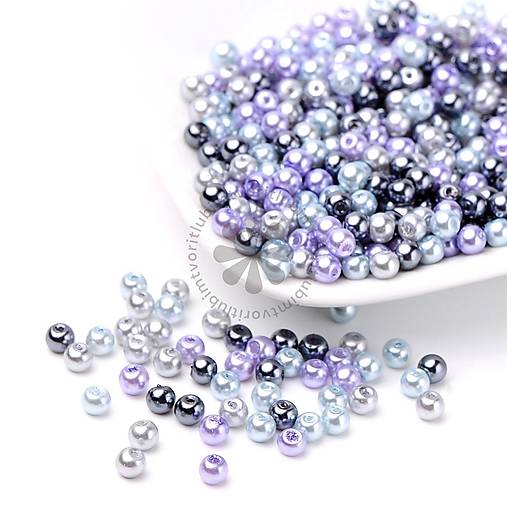 Korálky - (1940) Sklenené perly, 4 mm - 10 g (cca 100ks) - 18031802_