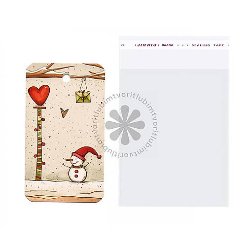 Obalový materiál - (1950) Menovka na darček, Vianoce - 1 balenie - 18031807_