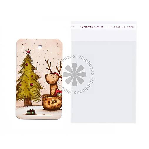 Obalový materiál - (1952) Menovka na darček, Vianoce - 1 balenie - 18031809_