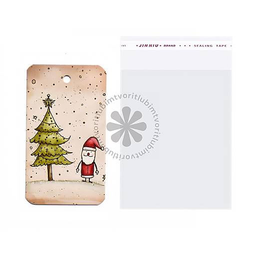 Obalový materiál - (1953) Menovka na darček, Vianoce - 1 balenie - 18031812_