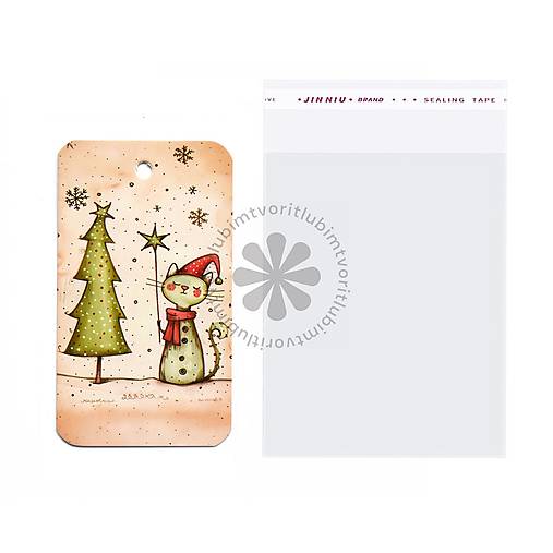 Obalový materiál - (1954) Menovka na darček, Vianoce - 1 balenie - 18031815_