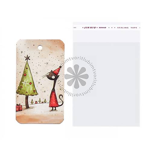 Obalový materiál - (1953) Menovka na darček, Vianoce - 1 balenie - 18031818_