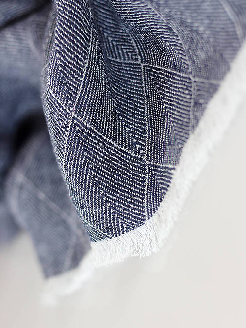 Pánsky exkluzívny obojstranný šál 35x190cm zo 100% ľanu "Diamonds"