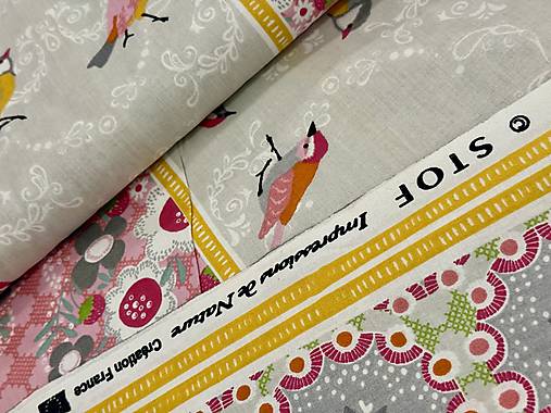 100% BAVLNA STOF FRANCÚZSKO / KOLEKCIA SÝKORKY