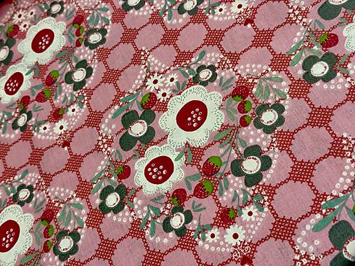 100% BAVLNA STOF FRANCÚZSKO / JAHODNÍK