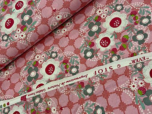 100% BAVLNA STOF FRANCÚZSKO / JAHODNÍK