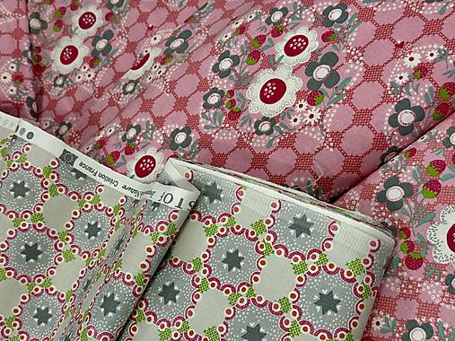 100% BAVLNA STOF FRANCÚZSKO / JAHODNÍK