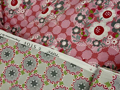 100% BAVLNA STOF FRANCÚZSKO / JAHODNÍK