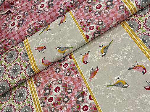 100% BAVLNA STOF FRANCÚZSKO / JAHODNÍK