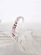 Ozdoby do vlasov - Ľanová úzka čelenka s ručnou výšivkou - nežná ružová - 18033293_