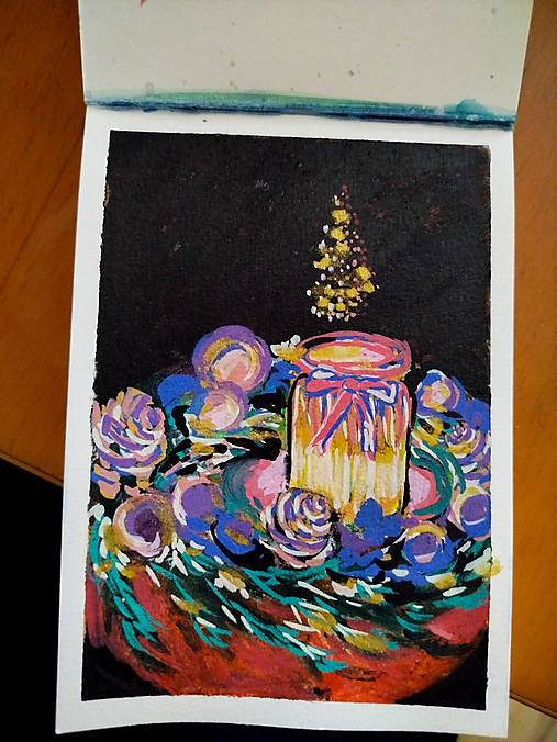 Kresby - Vianočný veniec A6 obrázok/ ilustrácia - 18032014_