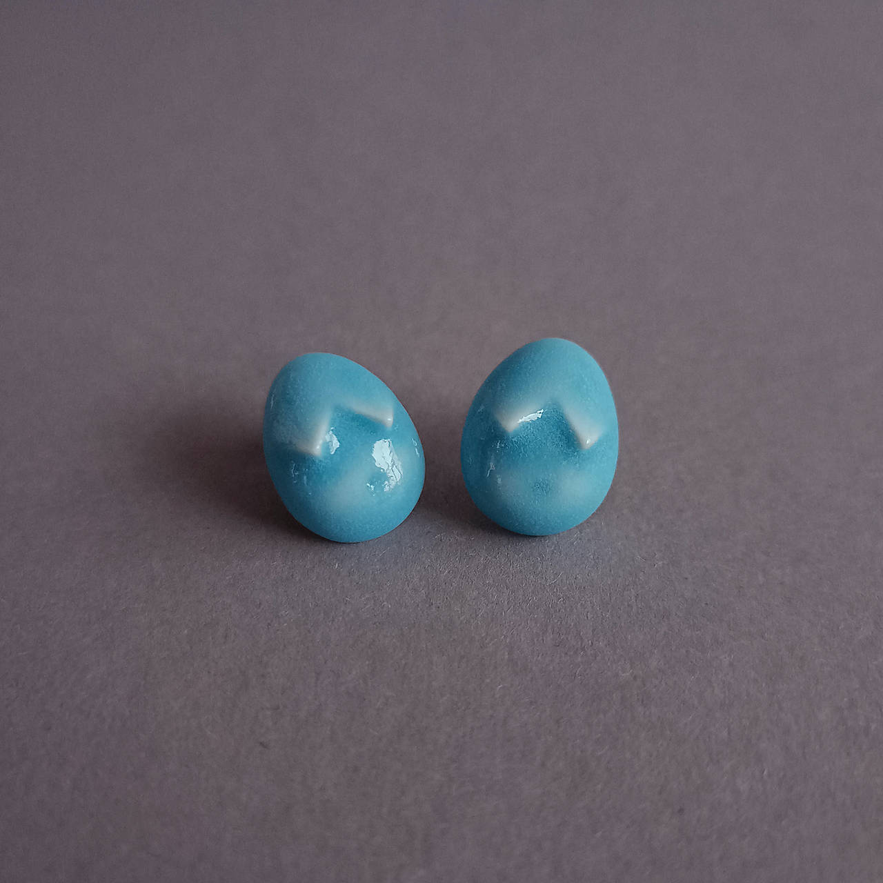 Porcelánové naušnice Wenusha – modro-biele