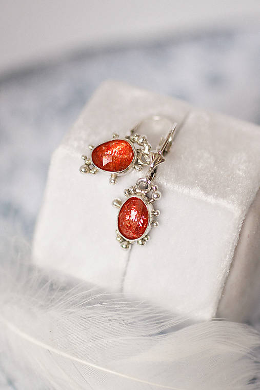 Strieborné náušnice - Bokeh Sun