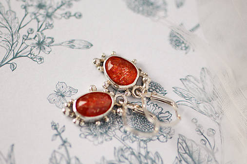 Strieborné náušnice - Bokeh Sun