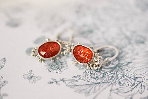 Strieborné náušnice - Bokeh Sun