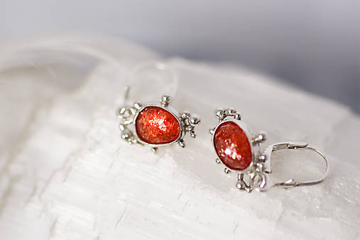 Strieborné náušnice - Bokeh Sun