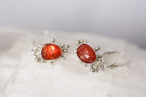 Strieborné náušnice - Bokeh Sun