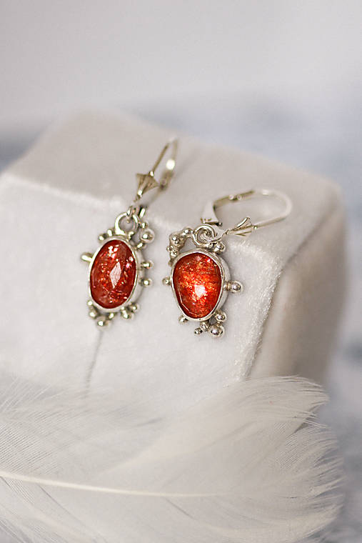 Strieborné náušnice - Bokeh Sun