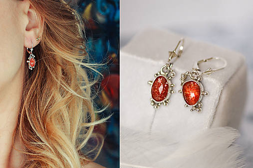 Strieborné náušnice - Bokeh Sun