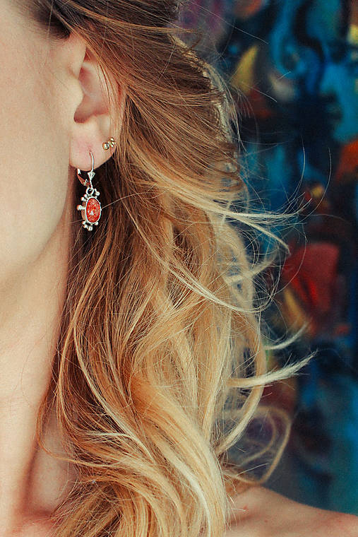 Strieborné náušnice - Bokeh Sun