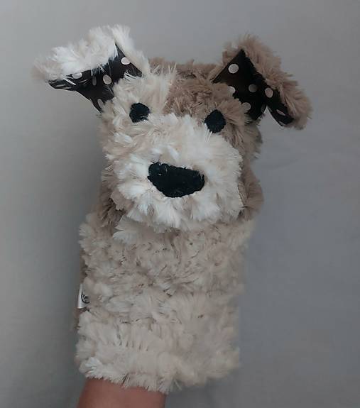 Maňuška psík chlpatý (Smotanovosivohnedý s tmavohnedými uškami)