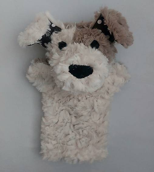 Maňuška psík chlpatý (Smotanovosivohnedý s tmavohnedými uškami)