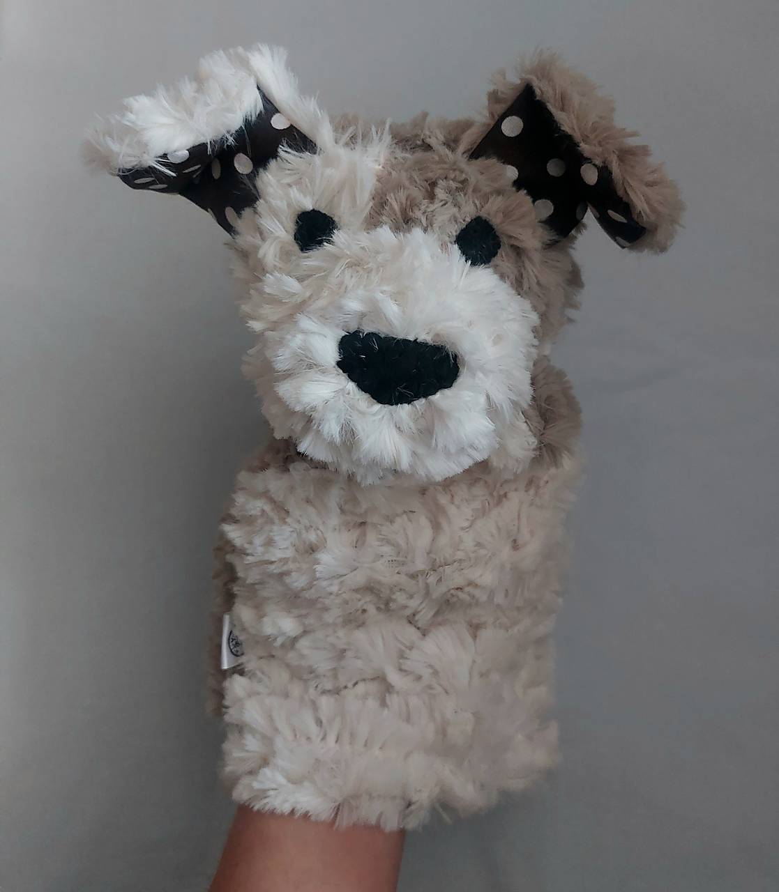 Maňuška psík chlpatý (Smotanovosivohnedý s tmavohnedými uškami)